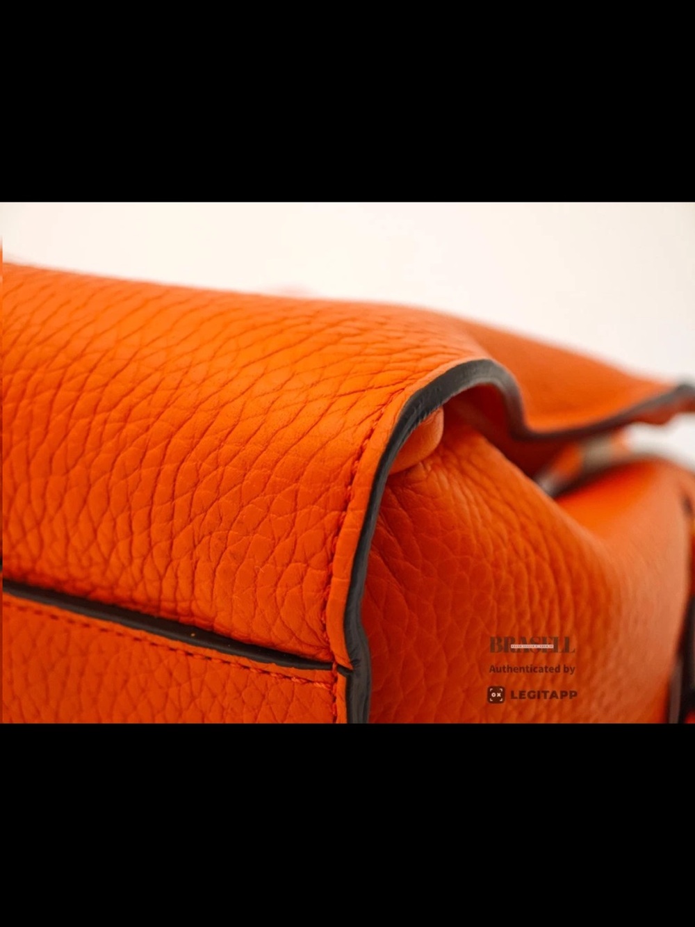 Mulberry Orange Braided-Handle Satchel with Gold Hardware - Picture 10 of 16
